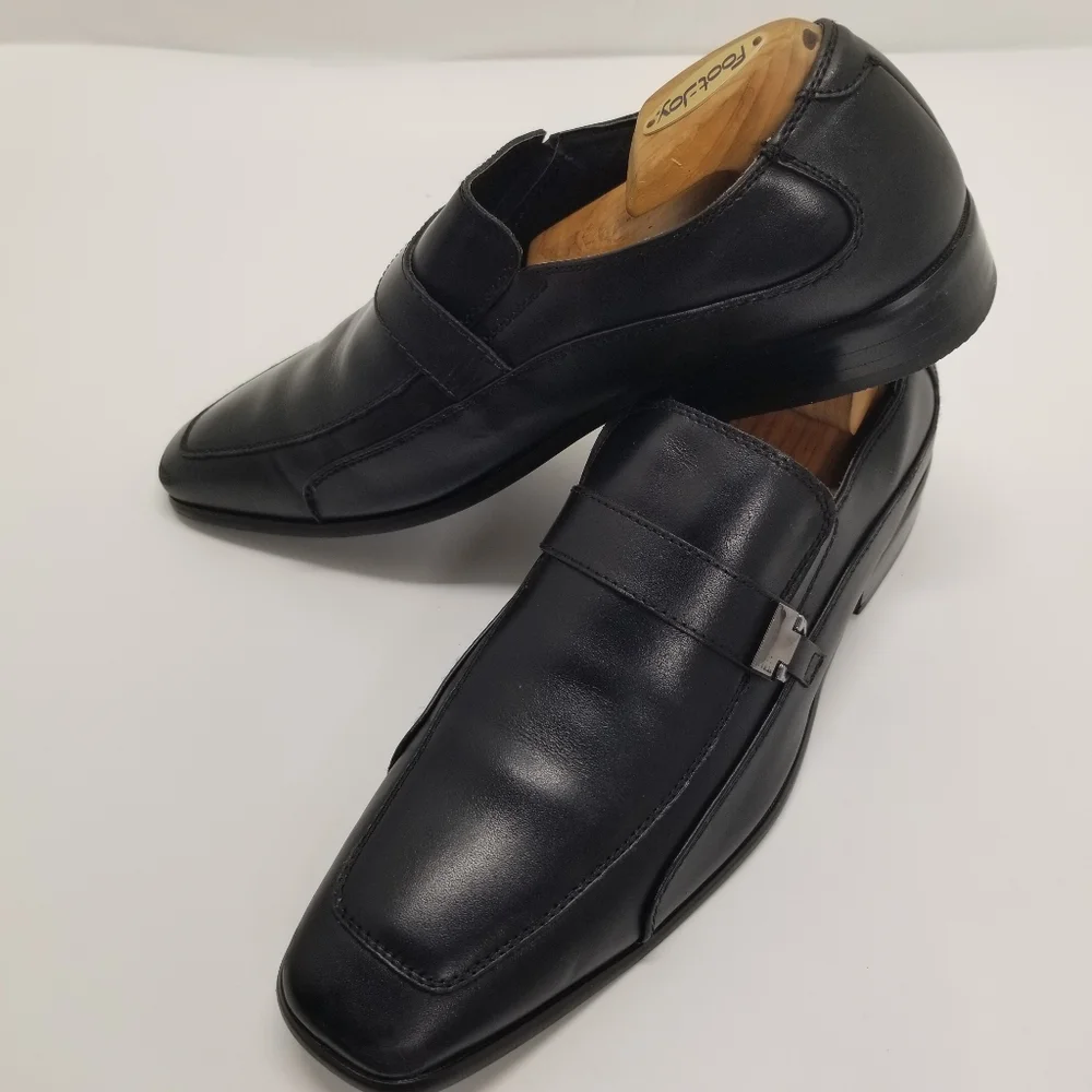 Perry Ellis Portfolio Matthew 07714A Mens Size 10.5 Black Leather Slip On